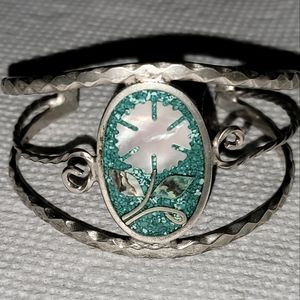 Alpaca silver cuff bracelet